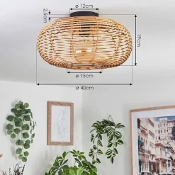 Plafonnier Mulstrand Ecru, Noir, 1 Lumiere