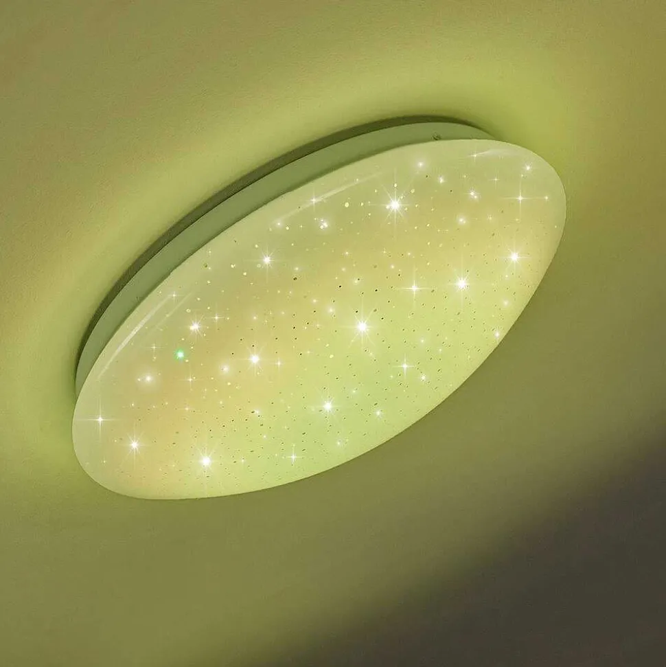 Plafonnier Norton Star Led Blanc, 1 Lumiere, Telecommandes, Changeur De Couleurs