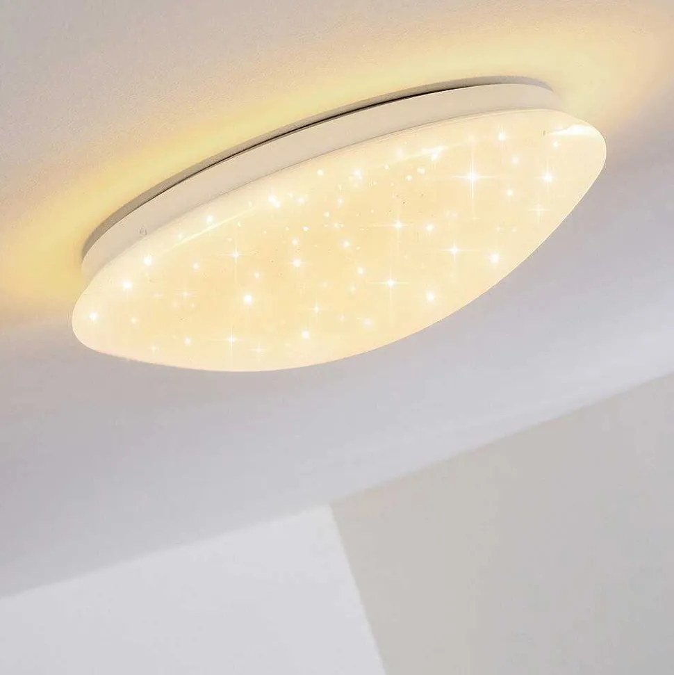 Plafonnier Norton Star Led Blanc, 1 Lumiere, Telecommandes, Changeur De Couleurs