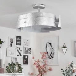 Plafonnier Novara Argente, 3 Lumieres