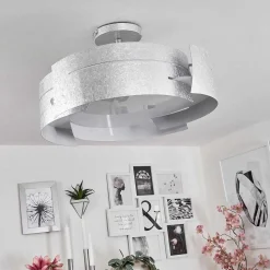 Plafonnier Novara Argente, 3 Lumieres