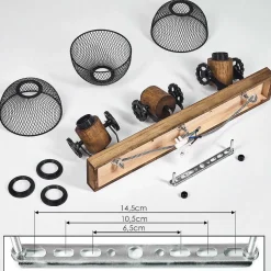 Plafonnier Orny Bois Fonce, Noir, 3 Lumieres