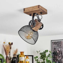 Plafonnier Orny Bois Fonce, Noir, 1 Lumiere