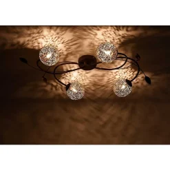 Plafonnier Paul Neuhaus Greta Rouille, 4 Lumieres