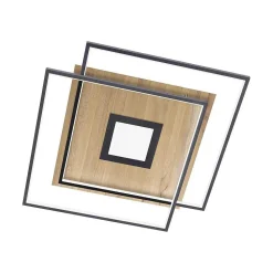 Plafonnier Paul Neuhaus Q-Amira Led Bois Clair, 1 Lumiere, Telecommandes