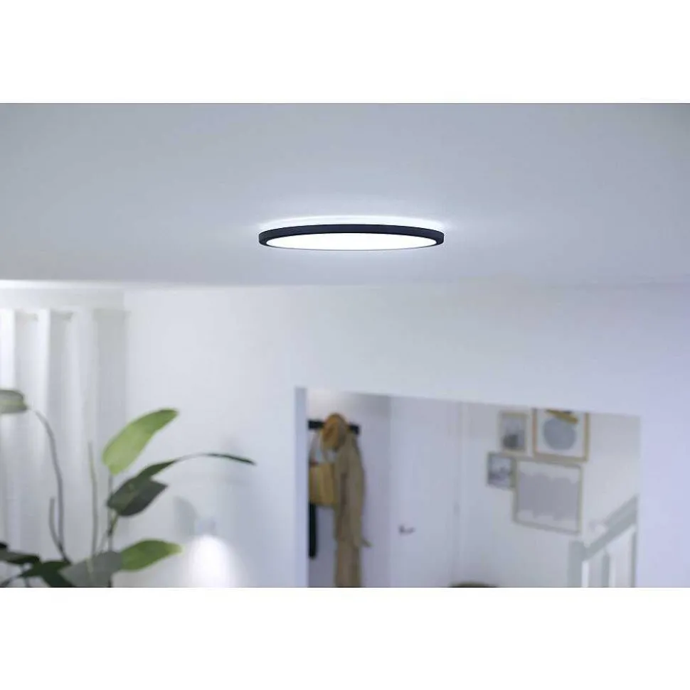 Plafonnier Philips Wiz Super Slim Led Noir, 1 Lumiere