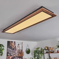 Plafonnier Salmi Led Couleur Bois, 1 Lumiere, Telecommandes