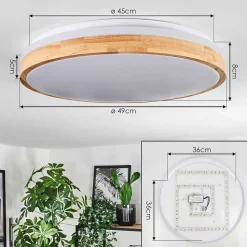 Plafonnier Sofo Led Blanc, 1 Lumiere, Telecommandes