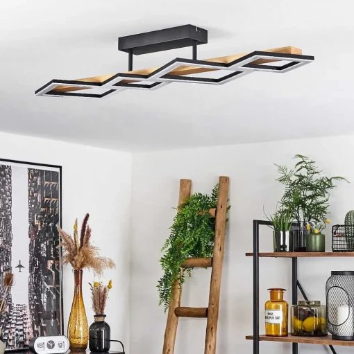 Plafonnier Tavon Led Ecru, Noir, 1 Lumiere