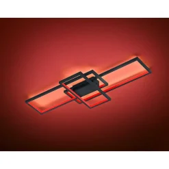 Plafonnier Trio Thiago Led Anthracite, 1 Lumiere, Telecommandes, Changeur De Couleurs