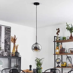 Plafonnier Verre 20 Cm Koyoto Clair, Fume, 1 Lumiere