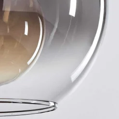 Plafonnier Verre 20 Cm Koyoto Clair, Fume, 1 Lumiere