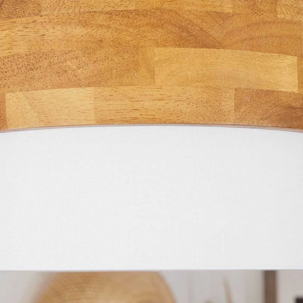 Plafonnier Vrolle Bois Clair, Nickel Mat, 2 Lumieres