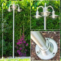 Reverbere Elima Acier Inoxydable, Transparent, 3 Lumieres