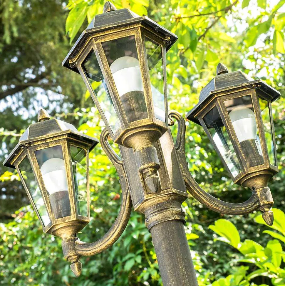 Reverbere Natal Noir Dore, 3 Lumieres