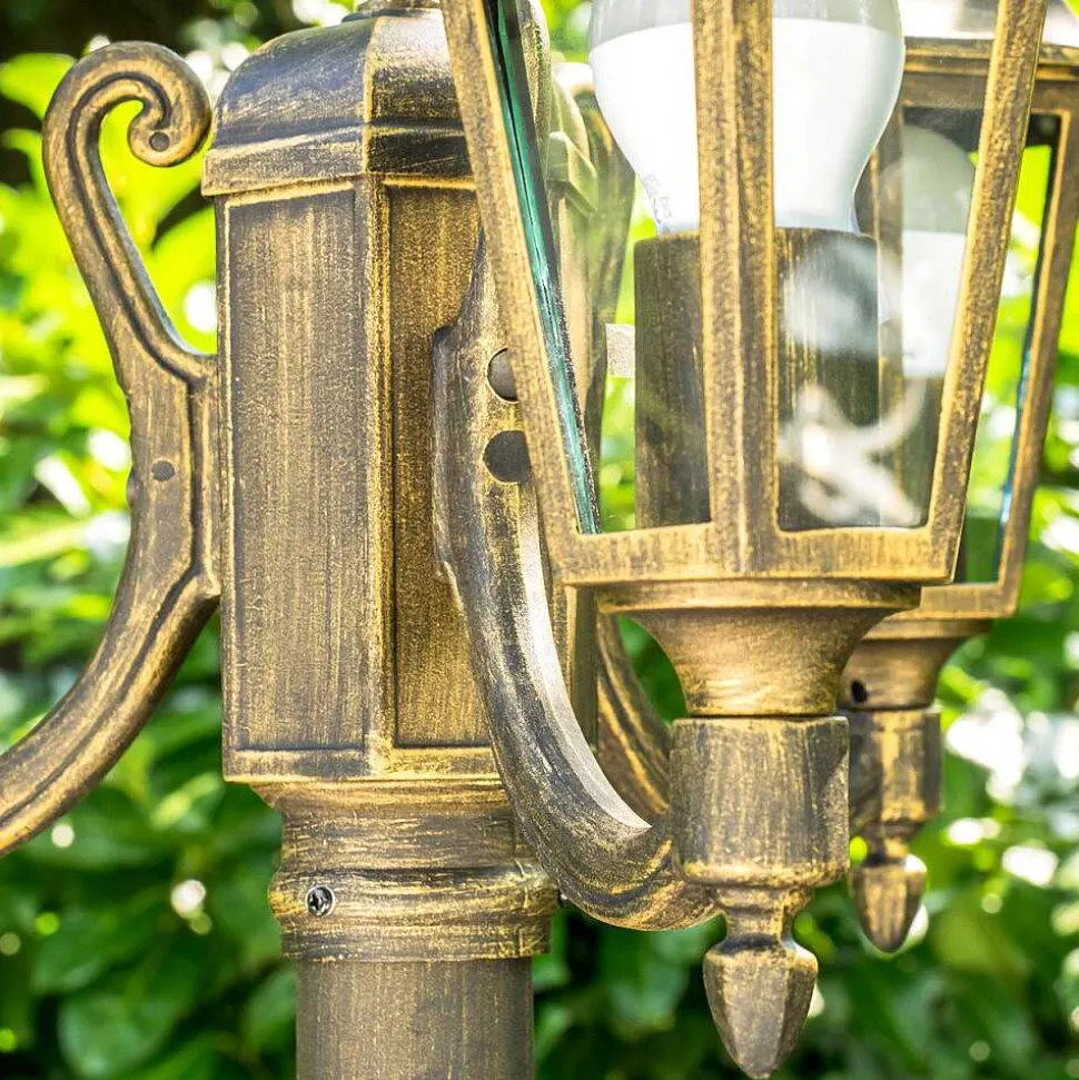 Reverbere Natal Noir Dore, 3 Lumieres