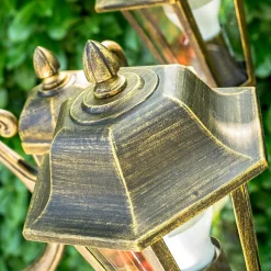 Reverbere Natal Noir Dore, 3 Lumieres