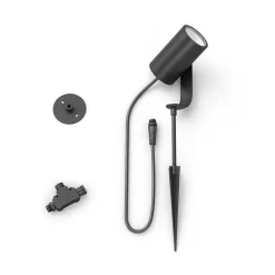 Spot, Set D'Extension Philips Hue Ambiance White & Color Waca Lily Led Noir, 1 Lumiere, Changeur De Couleurs