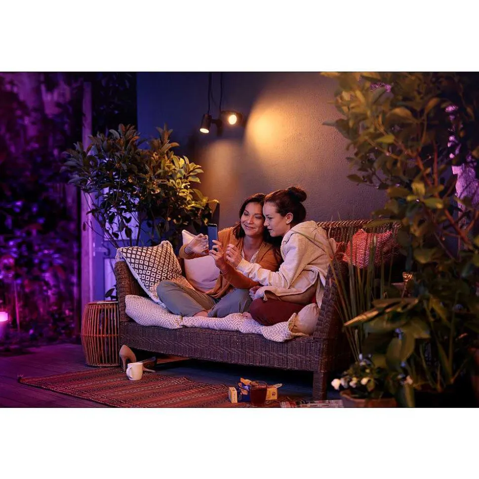 Spot, Set D'Extension Philips Hue Ambiance White & Color Waca Lily Led Noir, 1 Lumiere, Changeur De Couleurs