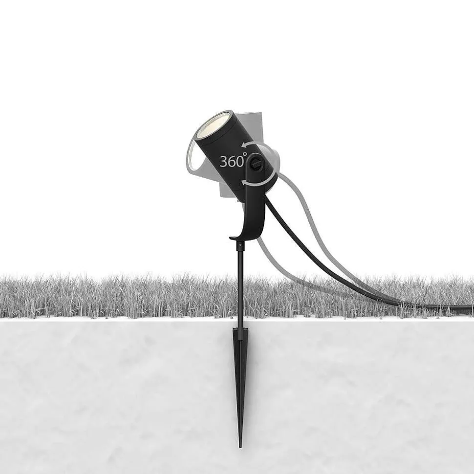 Spot, Set D'Extension Philips Hue Ambiance White & Color Waca Lily Led Noir, 1 Lumiere, Changeur De Couleurs