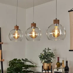 Suspension Andeer Chrome, Ecru, 3 Lumieres