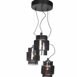 Suspension By Rydens Ebbot Noir, 3 Lumieres