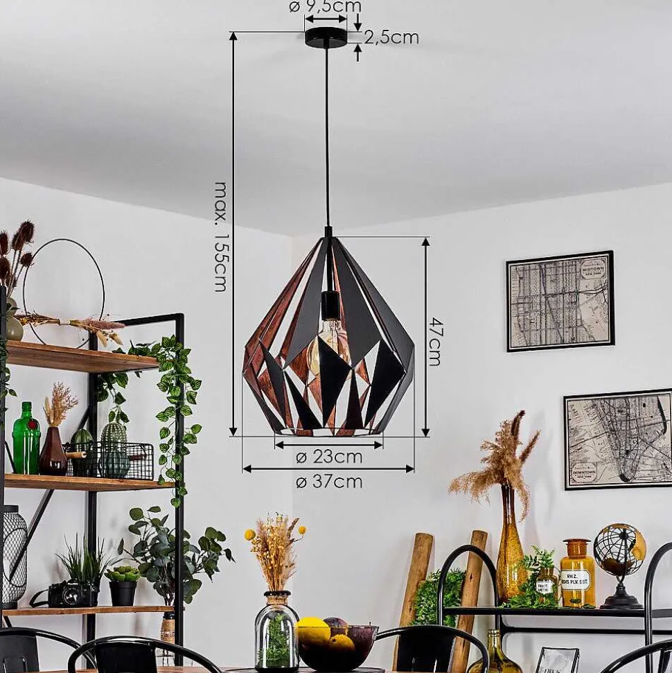 Suspension Marang Noir, 1 Lumiere