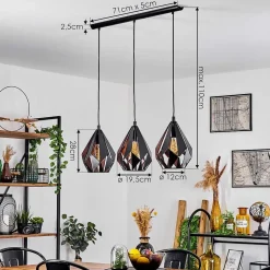Suspension Marang Noir, 3 Lumieres