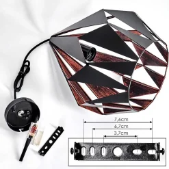 Suspension Marang Noir, 1 Lumiere