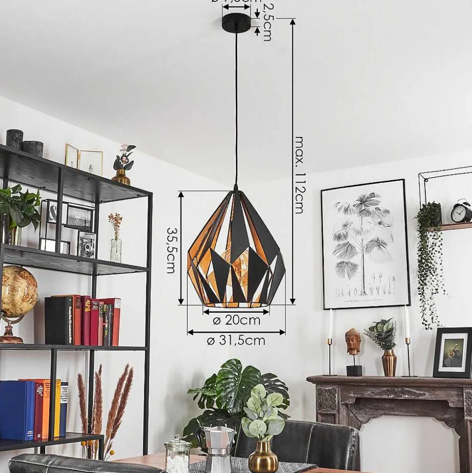 Suspension Marang Noir, Argente, 1 Lumiere