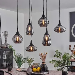 Suspension Maynal Noir, 6 Lumieres