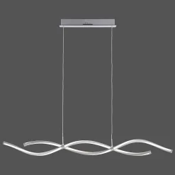 Suspension Paul Neuhaus Q-Malina Led Nickel Mat, 2 Lumieres, Telecommandes