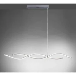 Suspension Paul Neuhaus Q-Malina Led Nickel Mat, 2 Lumieres, Telecommandes