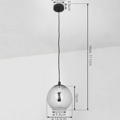 Suspension Sernf Noir, 1 Lumiere