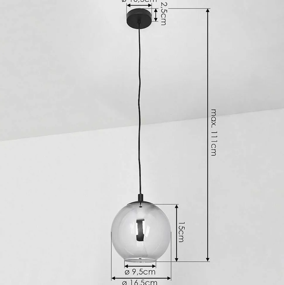 Suspension Sernf Noir, 1 Lumiere