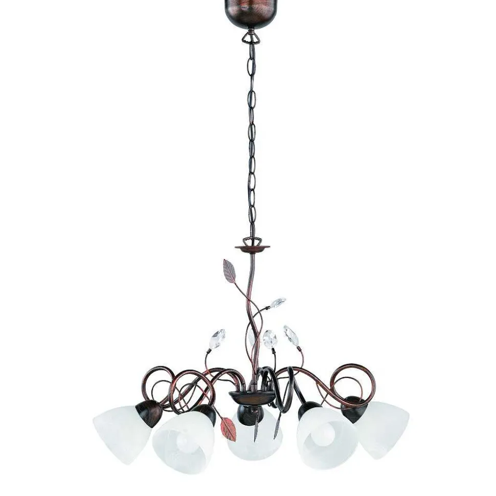 Suspension Trio-Leuchten Traditio Brun Fonce, Rouille, 5 Lumieres