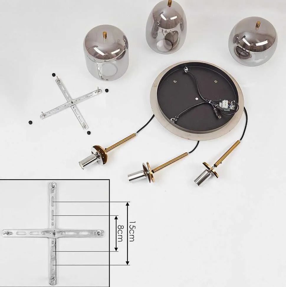 Suspension Verbania Laiton, 3 Lumieres