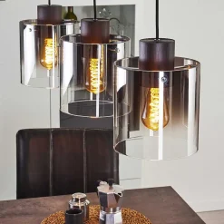 Suspension Wichit Noir, 3 Lumieres