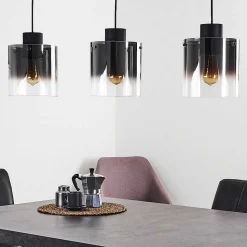 Suspension Wichit Noir, 3 Lumieres