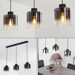 Suspension Wichit Noir, 3 Lumieres