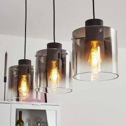 Suspension Wichit Noir, 3 Lumieres