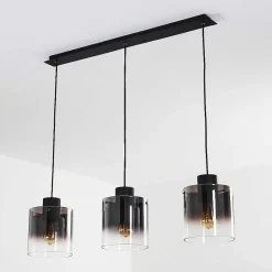 Suspension Wichit Noir, 3 Lumieres