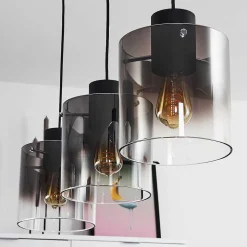 Suspension Wichit Noir, 3 Lumieres