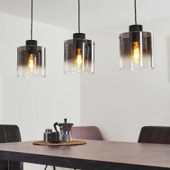 Suspension Wichit Noir, 3 Lumieres