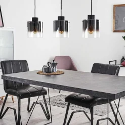 Suspension Wichit Noir, 3 Lumieres