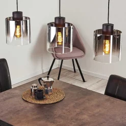 Suspension Wichit Noir, 3 Lumieres